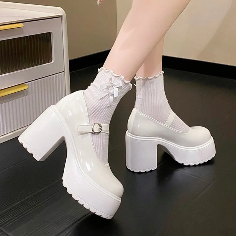 Fashion White Platform Pumps