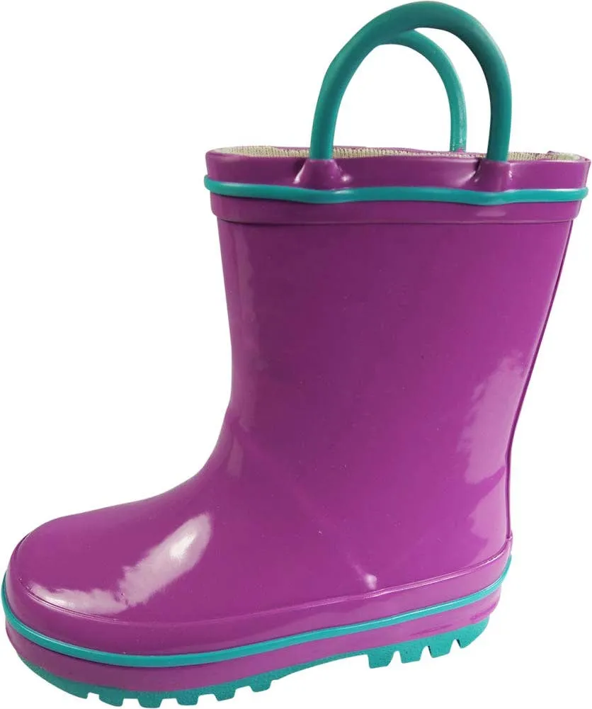 NORTY Tod Girls 6-10 Purple/Teal Rain Boot 16411