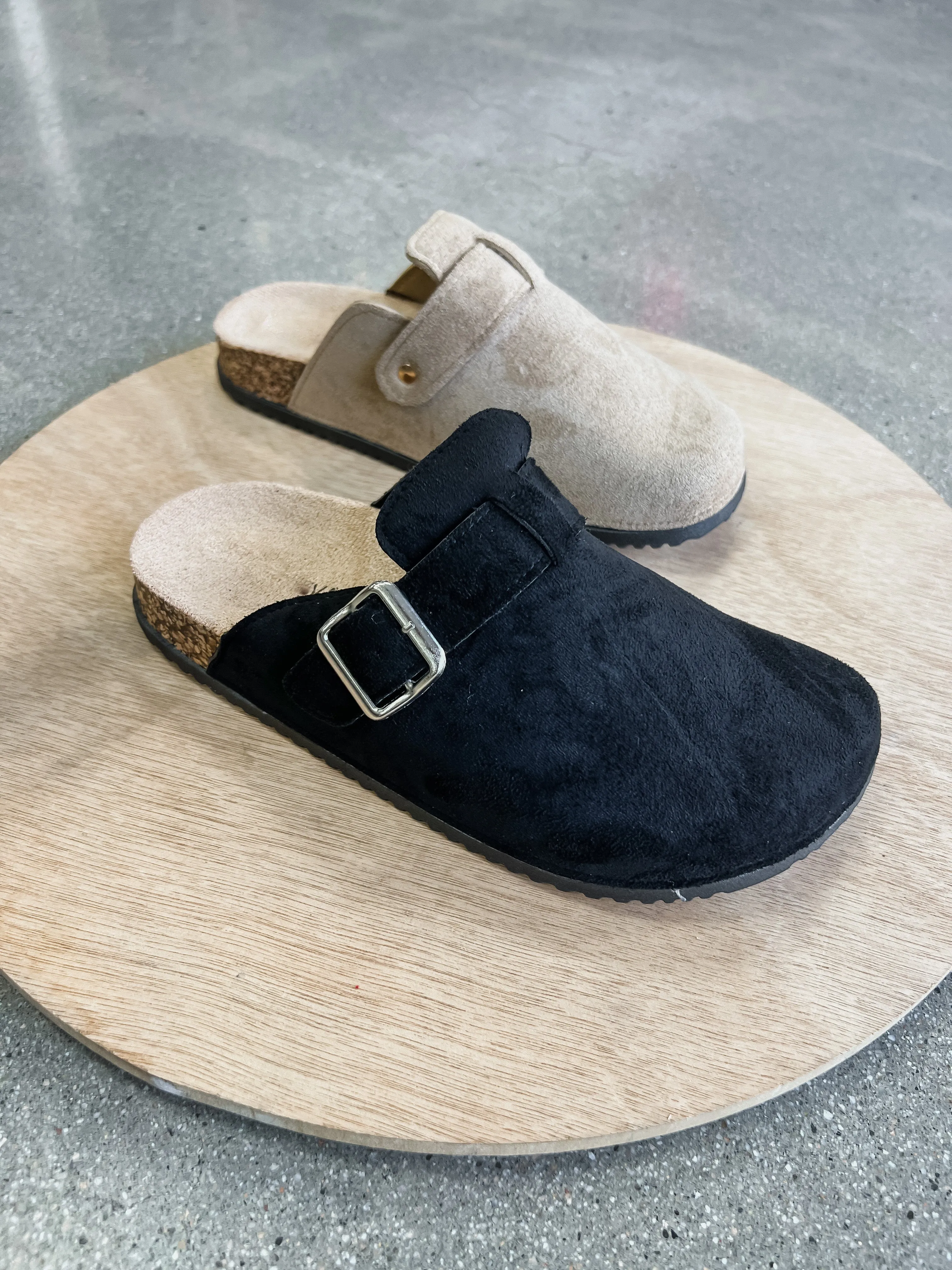 RESTOCK! Matcha Buckle Suede Slip On Clogs