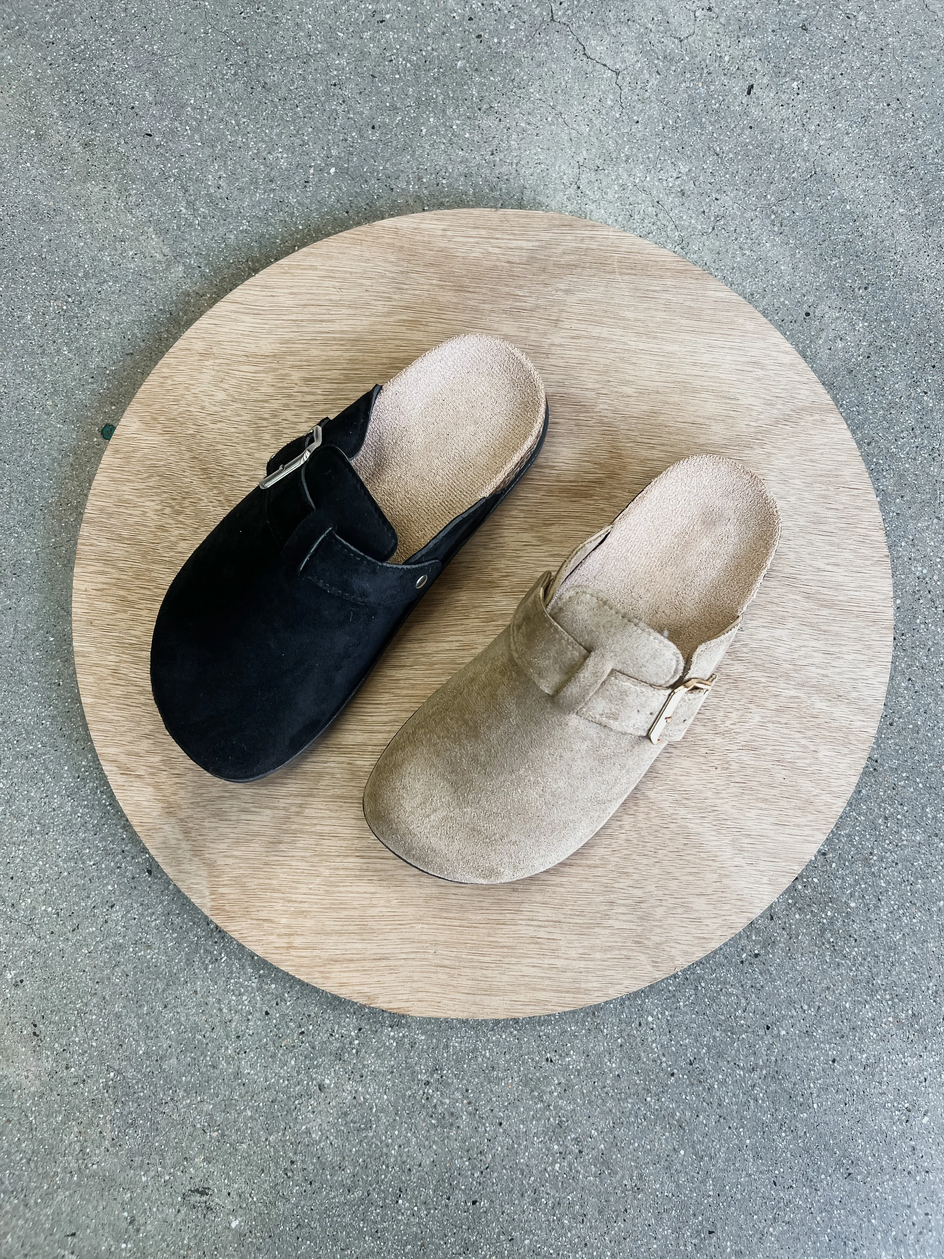 RESTOCK! Matcha Buckle Suede Slip On Clogs