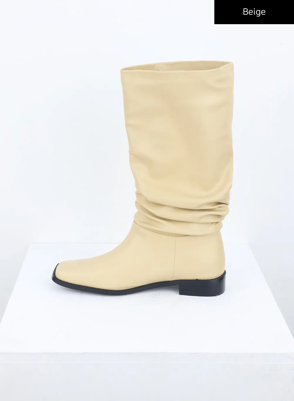 Square Toe Mid-Calf Boots CU329