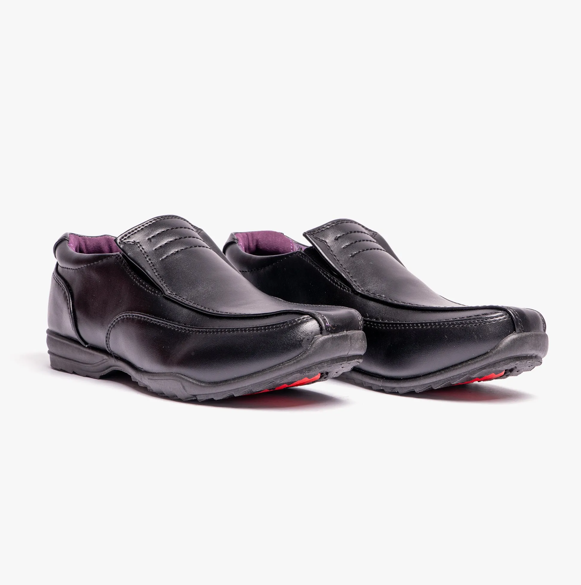 US Brass B612A Boys Slip On School Shoes Black
