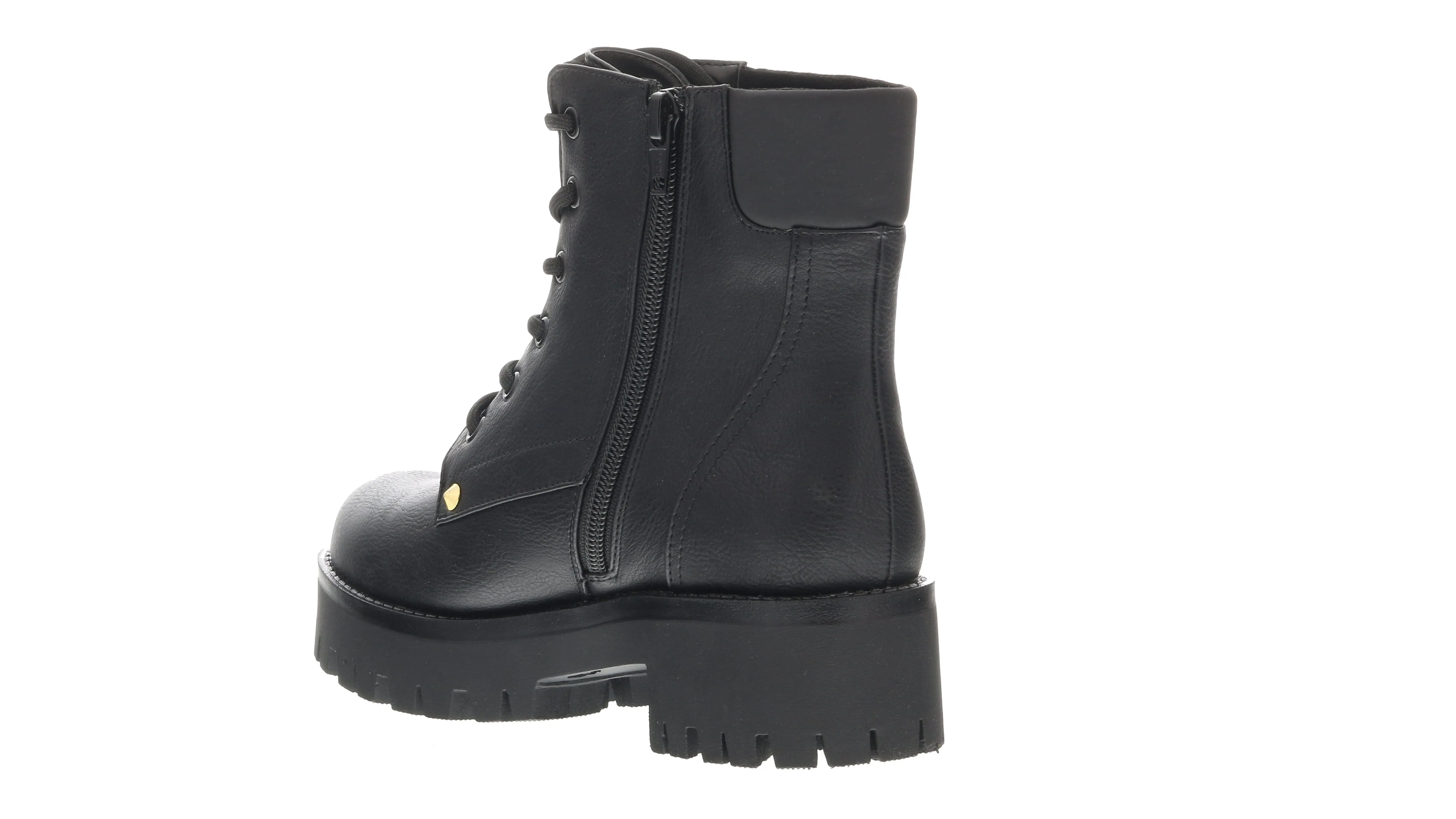 Versace Jeans Couture Black Leather Heel Lace Up Boots